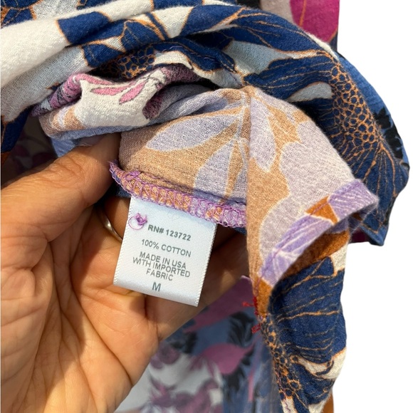 Xirena "PINK BECK" TOP IN SUNSET" Long Sleeve Blouse Size Medium 100% Cotton - Picture 7 of 14